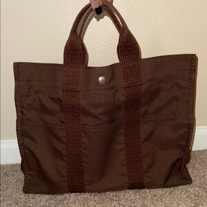 HERMES Canvas Herline MM Tote